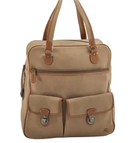 Authentic BURBERRY BLUE LABEL Shoulder Hand Bag Canvas Leather Beige 9763J