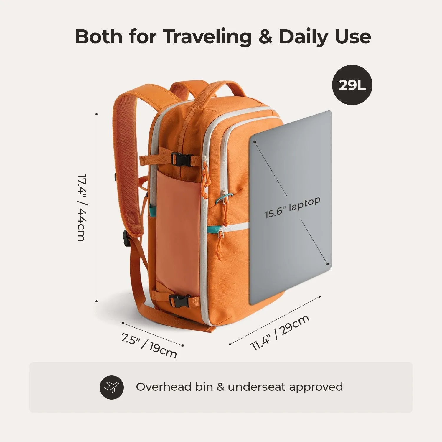 Bagsmart Faro Carry On Travel Backpack Set 29L