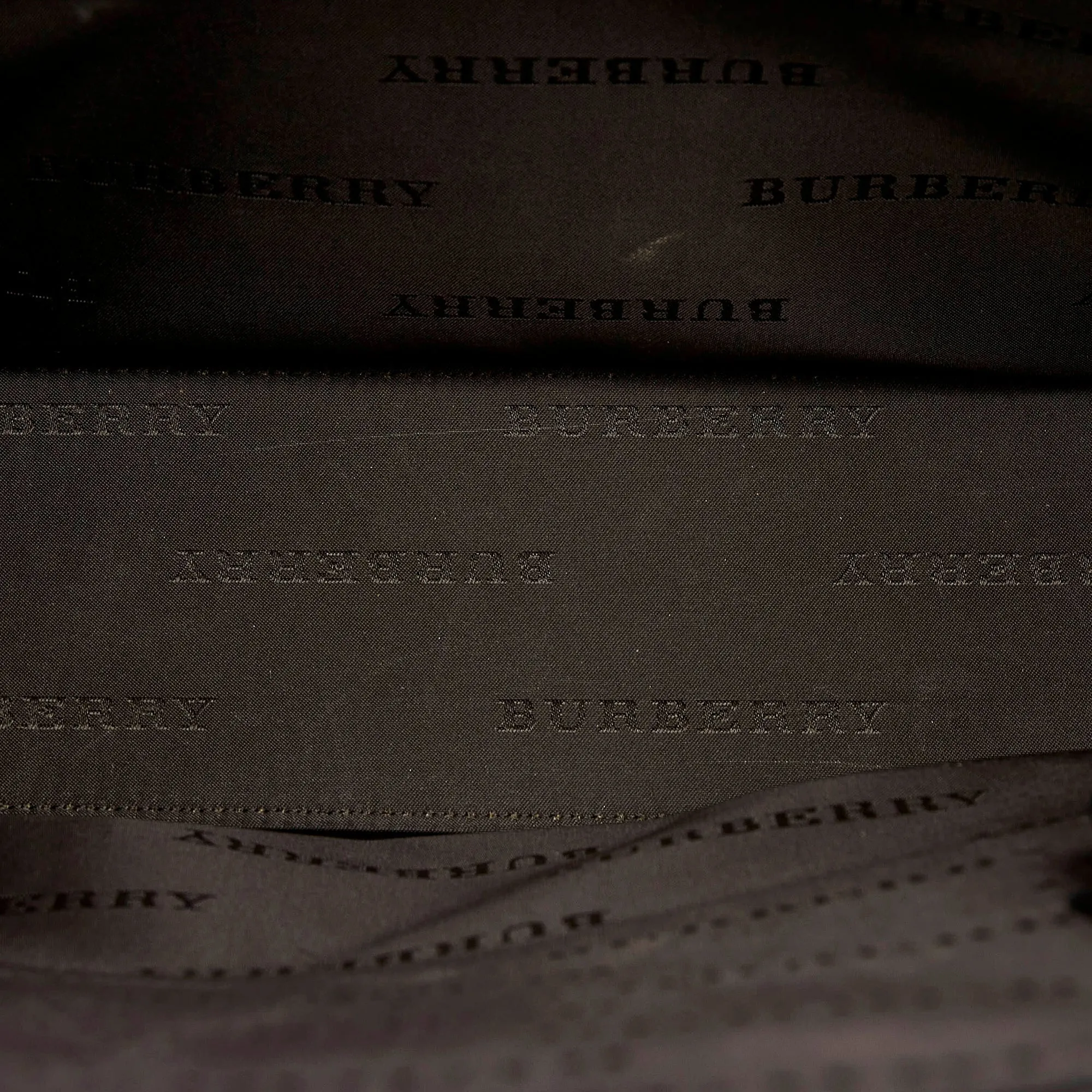 Black Burberry Leather Tote Bag