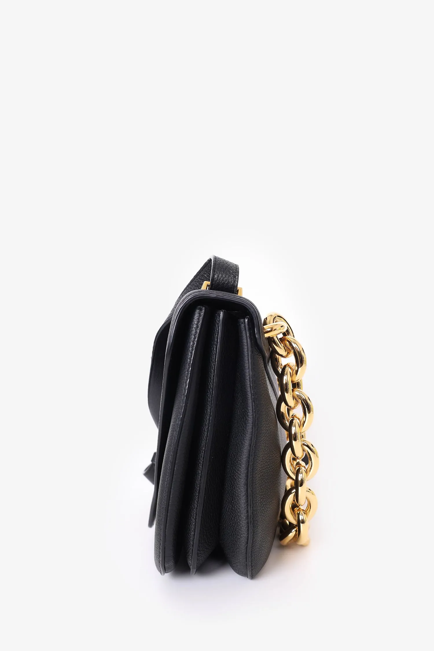 Bottega Veneta Black Leather Mount Envelope Shoulder Bag