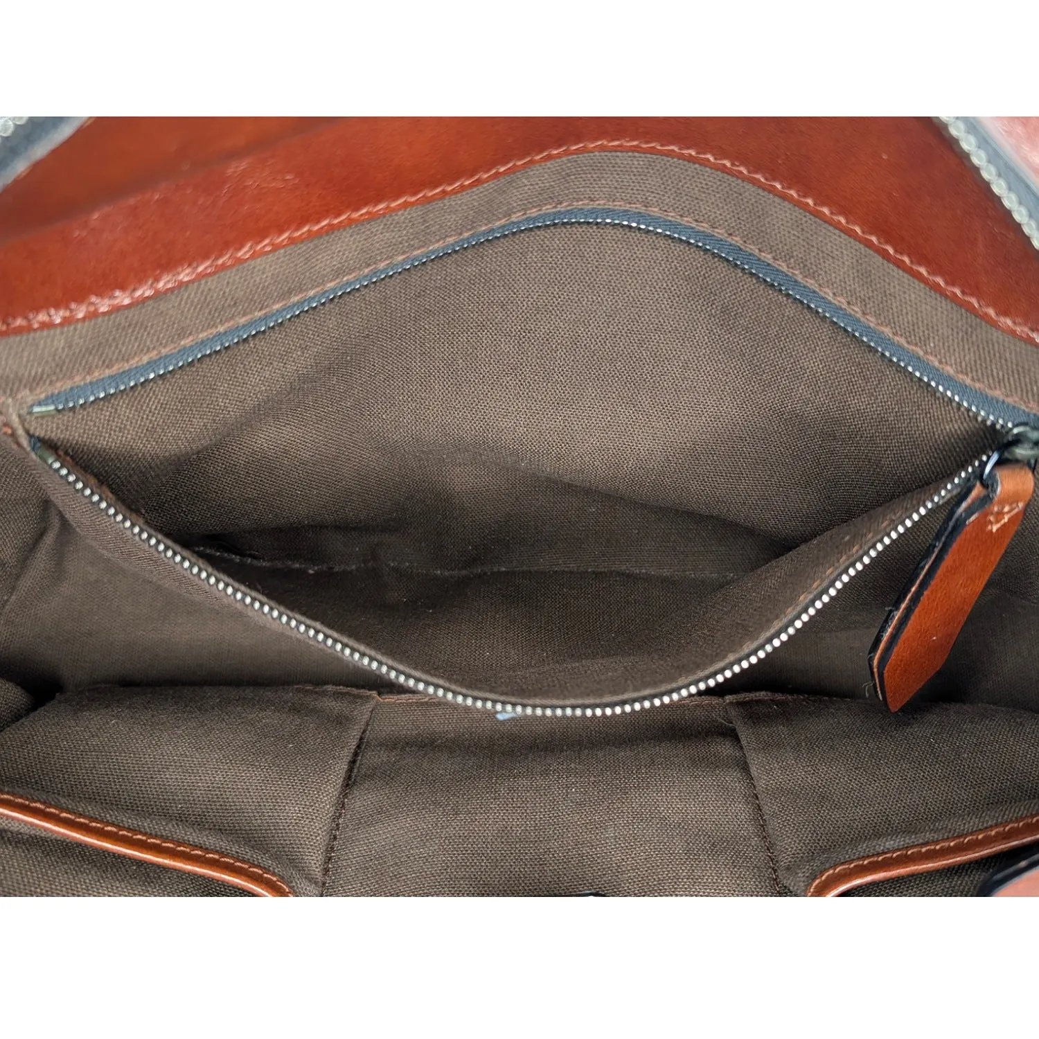 Burberry Vintage Leather Bridle House Check Canvas Satchel