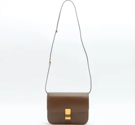 Celine Classic Box Leather Shoulder Bag Brown