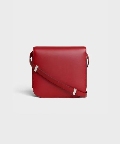Celine Medium Classic Bag In Box Calfskin Red/Silver Hardware