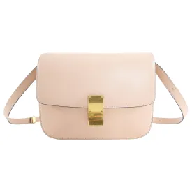 Celine Nude Calfskin Leather Medium Classic Box Bag