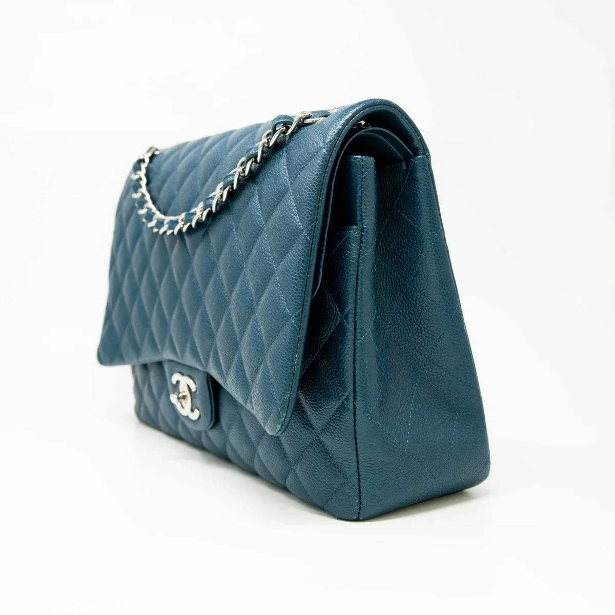 Chanel Blue Maxi Classic Flap