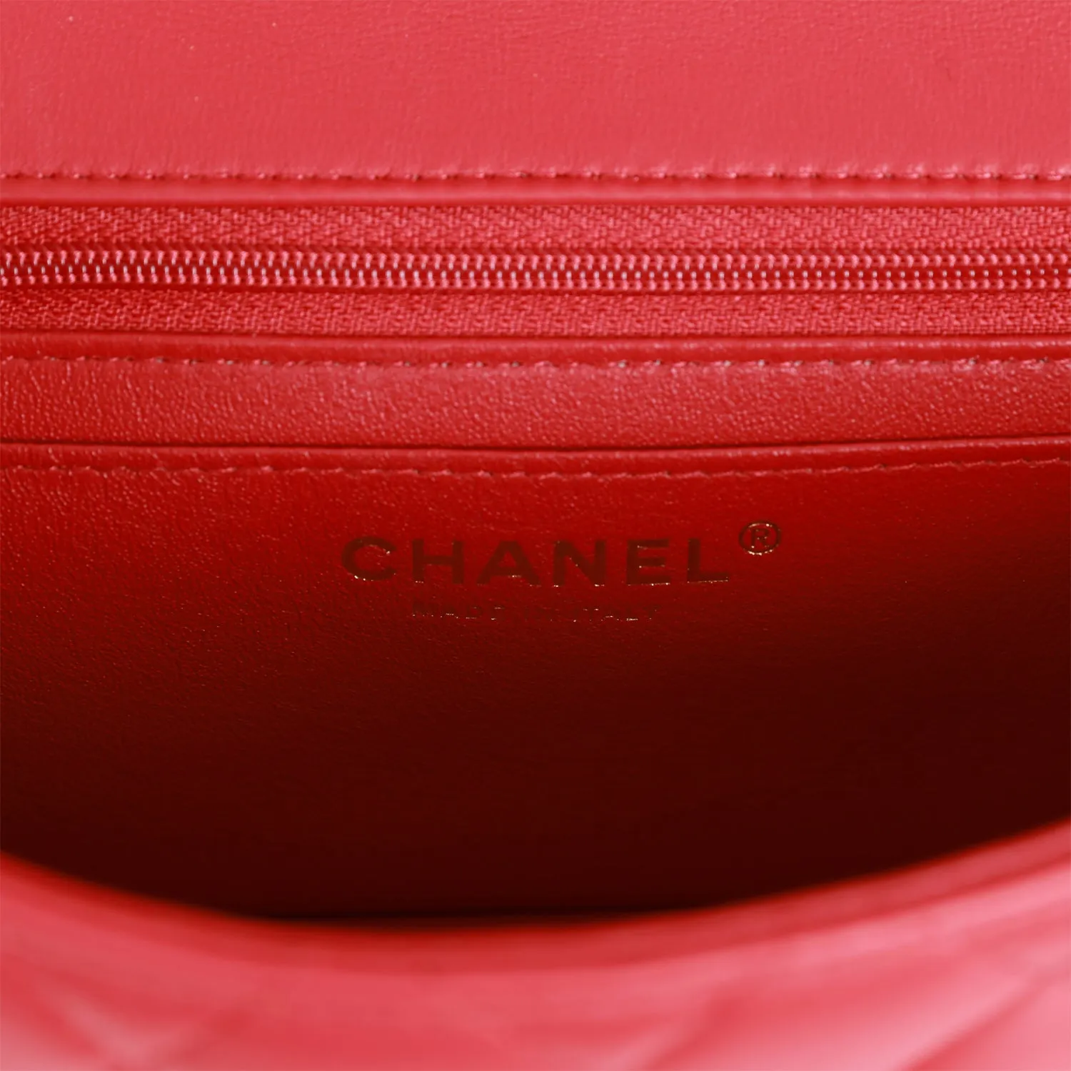 Chanel Mini Rectangular Flap Bag with Top Handle Red Lambskin Light Gold Hardware