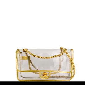 Chanel Transparent Naked Classic Gold Vintage Flap