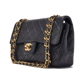 Chanel Vintage Classic Double Flap Shoulder Bag Small Black