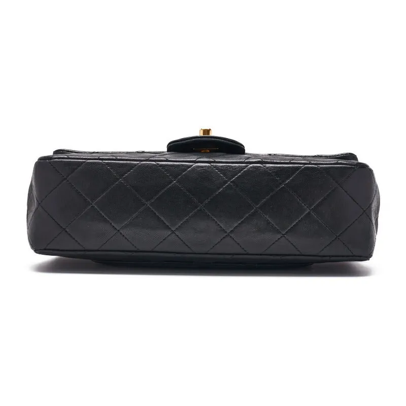 Chanel Vintage Classic Double Flap Shoulder Bag Small Black