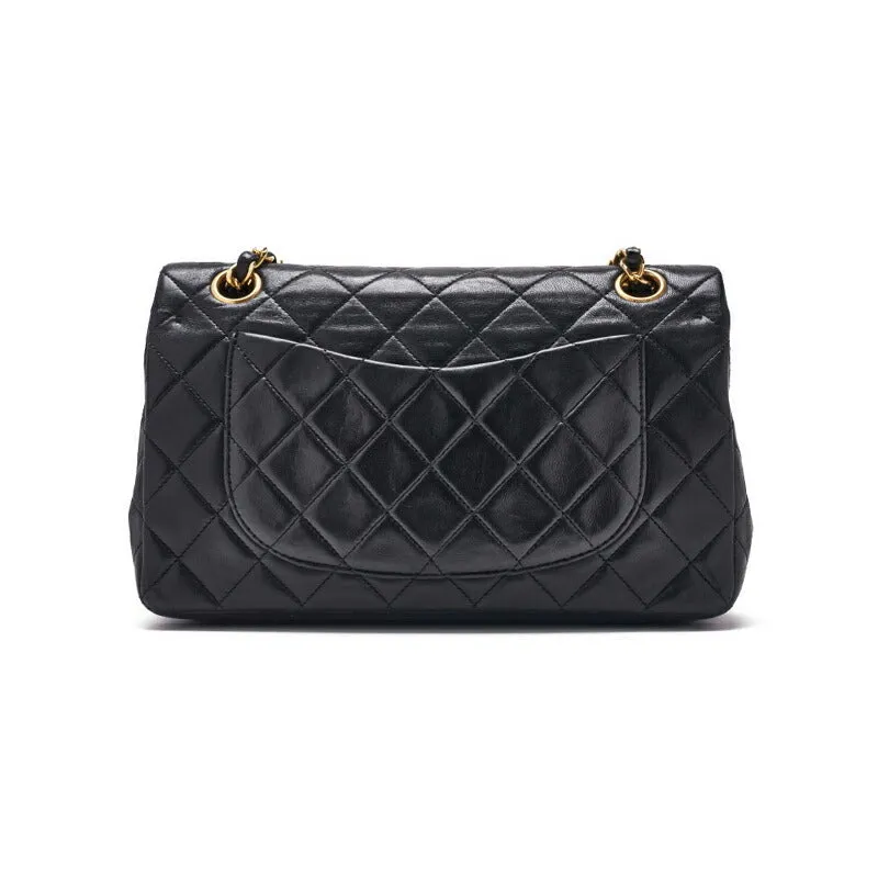 Chanel Vintage Classic Double Flap Shoulder Bag Small Black