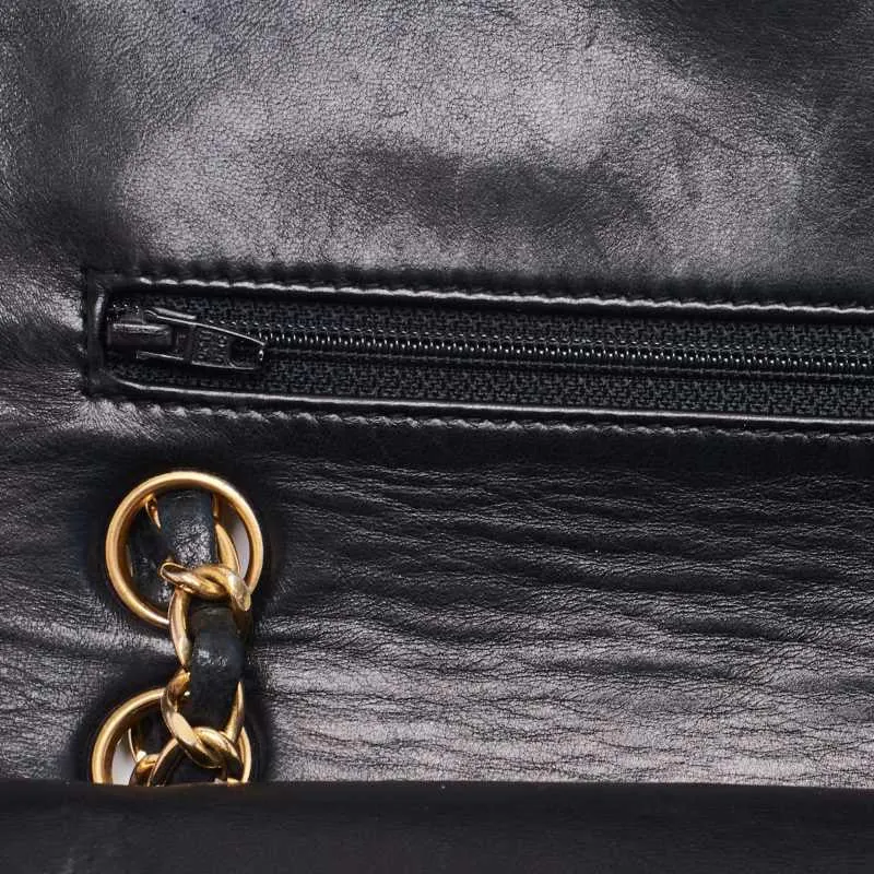 Chanel Vintage Classic Double Flap Shoulder Bag Small Black