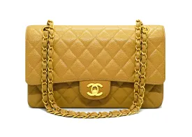 Chanel Vintage Rare Tan Caviar Medium Classic Double Flap Bag