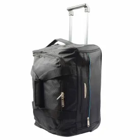 DR638 Weekend Travel Mid Size Bag Wheeled Holdall Duffle Black