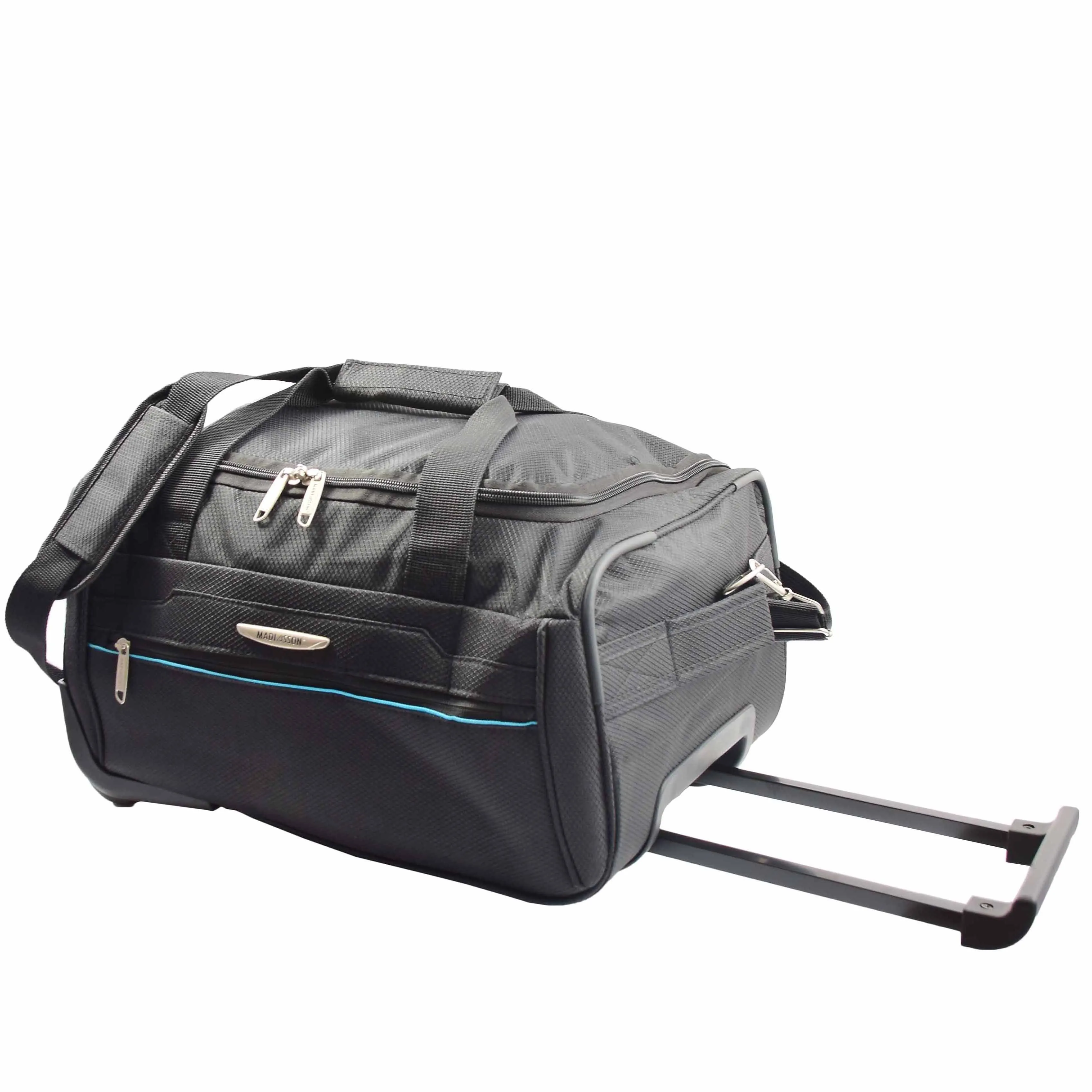 DR638 Weekend Travel Mid Size Bag Wheeled Holdall Duffle Black