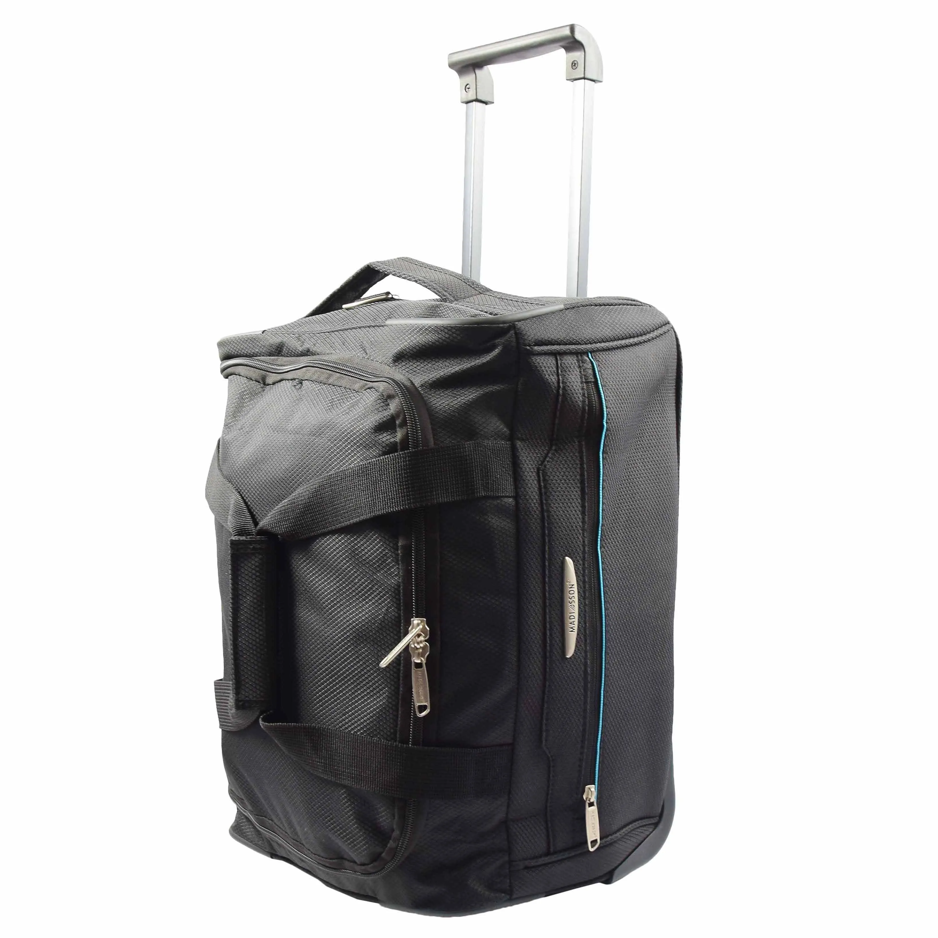 DR638 Weekend Travel Mid Size Bag Wheeled Holdall Duffle Black
