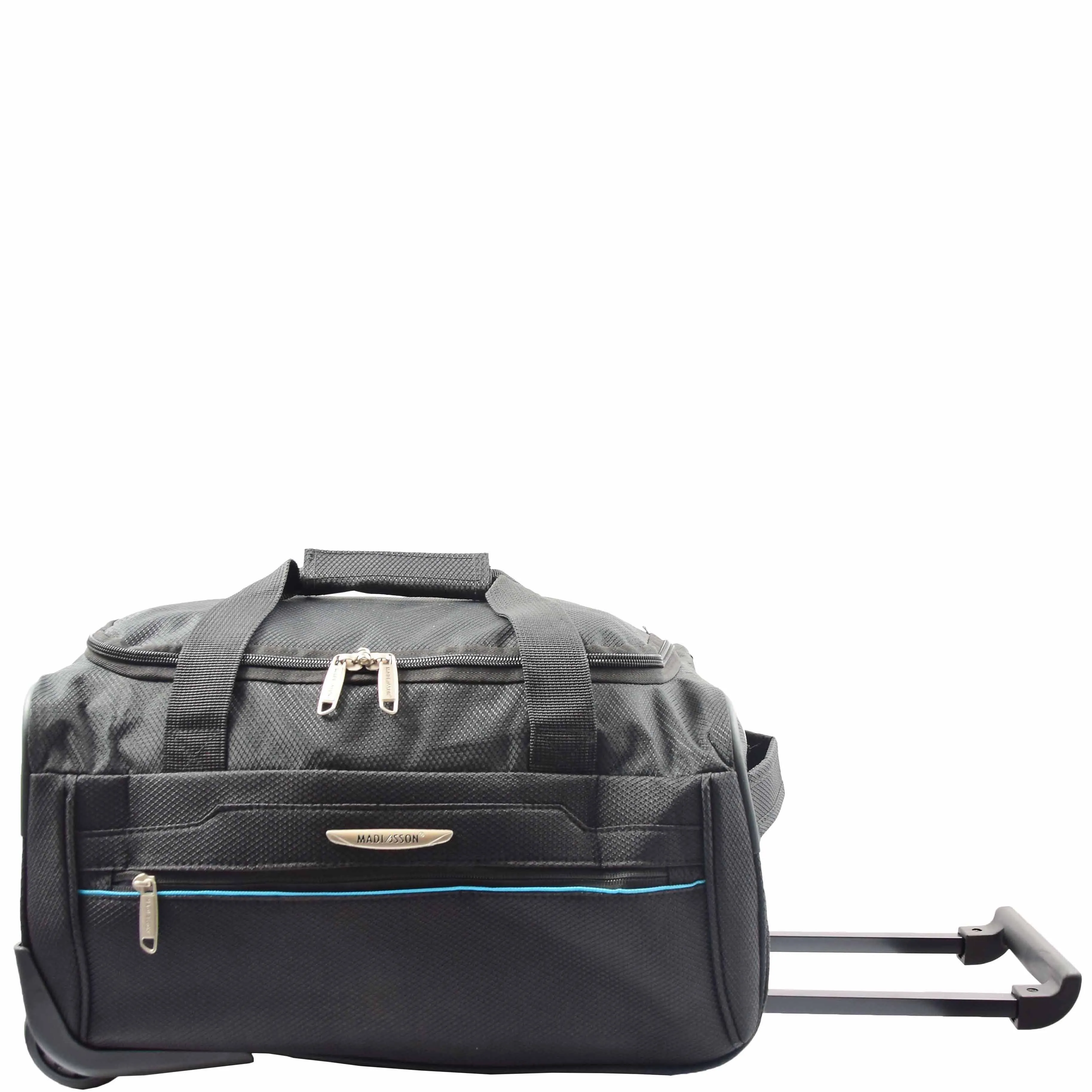 DR638 Weekend Travel Mid Size Bag Wheeled Holdall Duffle Black