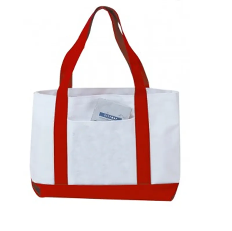 Grocery Shopping Tote Bag With Large Outside Pocket