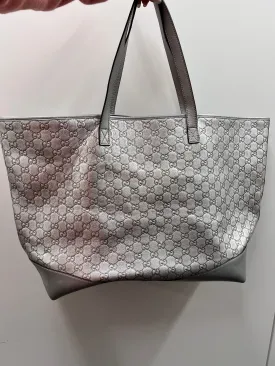 GUCCI Sima Tote Large Tote Calfskin Metallic Silver B100934MEC
