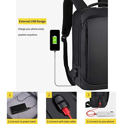 Laptop Backpack Casual Daypacks 15.6" Briefcase Convertible Water Resistant Business Travel Rucksack with USB Charging Port Large College School Bookbag Computer Laptop Bag Work Backpack for Teens Men