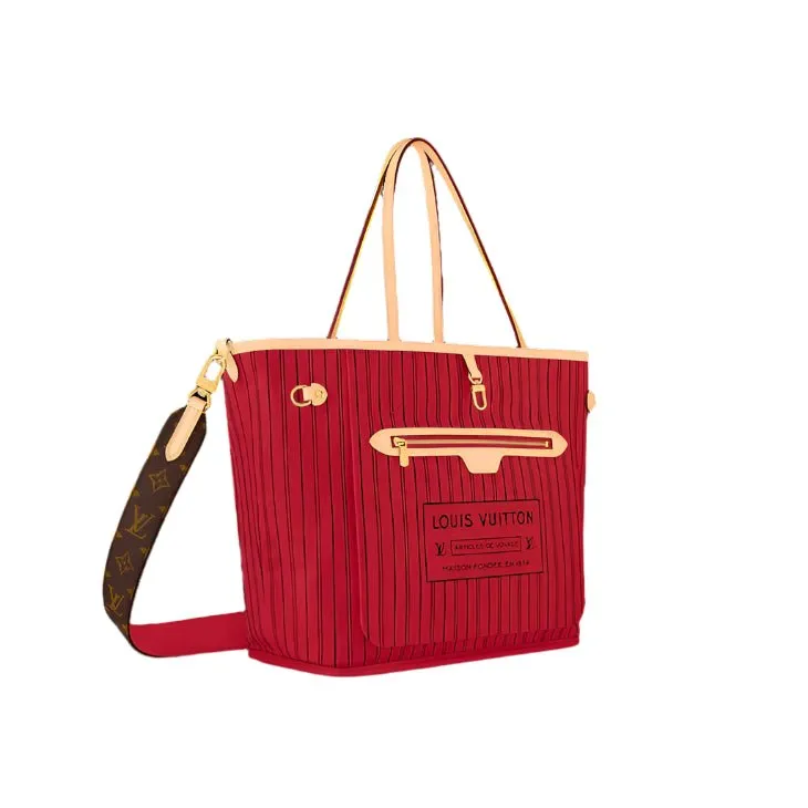 Louis Vuitton Neverfull Bandoulière Inside Out MM Monogram/Rouge Sari
