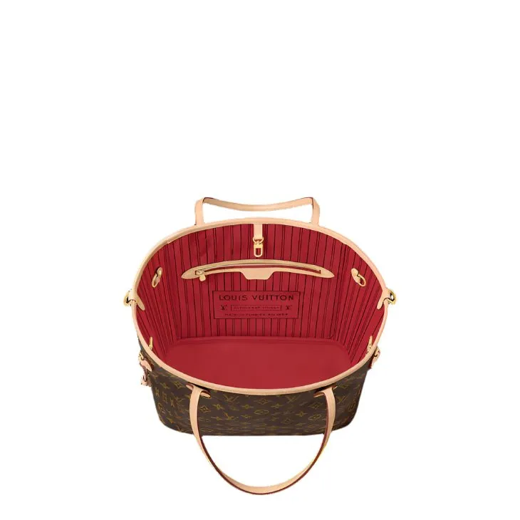 Louis Vuitton Neverfull Bandoulière Inside Out MM Monogram/Rouge Sari