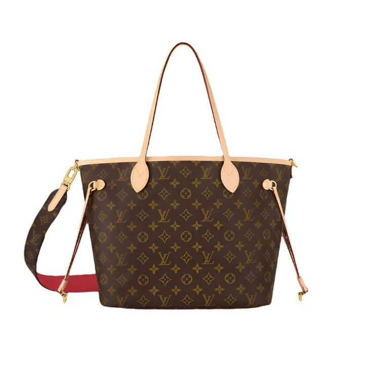 Louis Vuitton Neverfull Bandoulière Inside Out MM Monogram/Rouge Sari