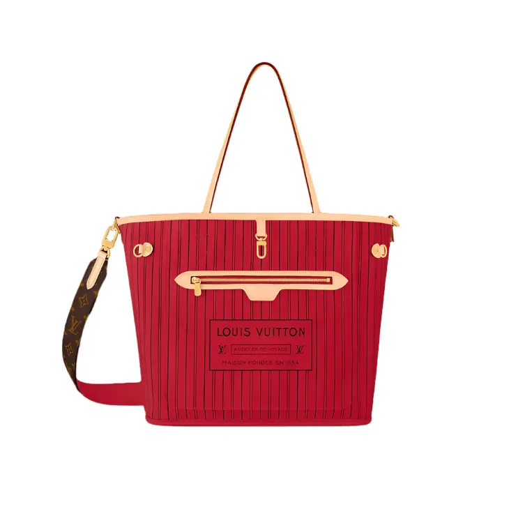 Louis Vuitton Neverfull Bandoulière Inside Out MM Monogram/Rouge Sari