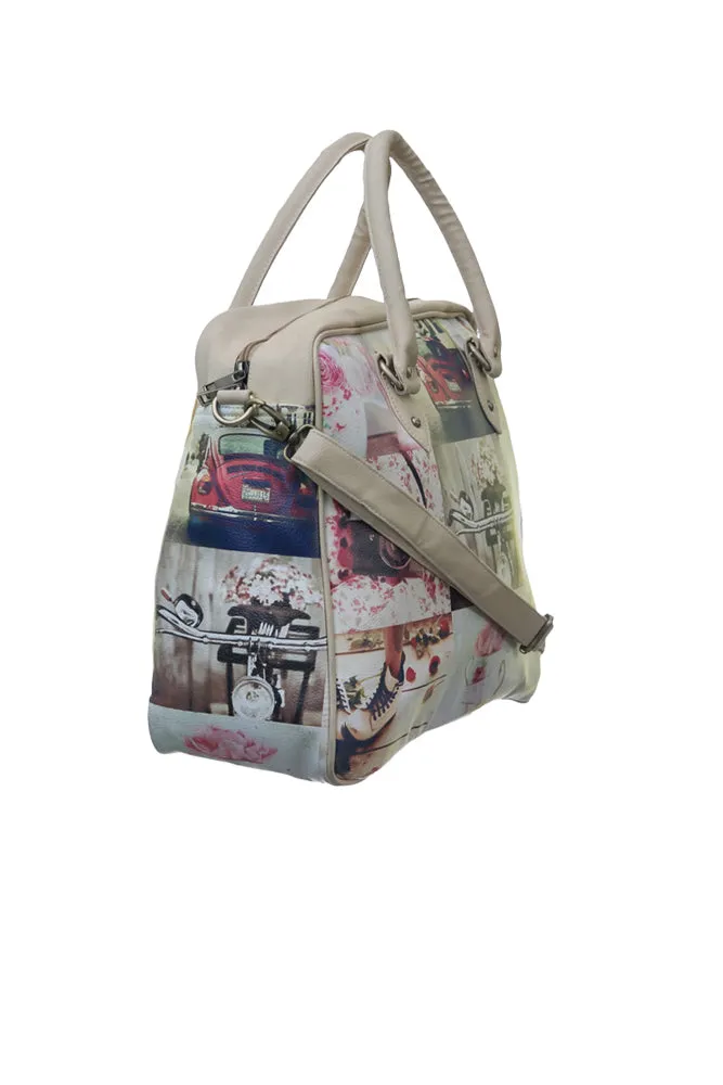 Pink Collage Travel Bag