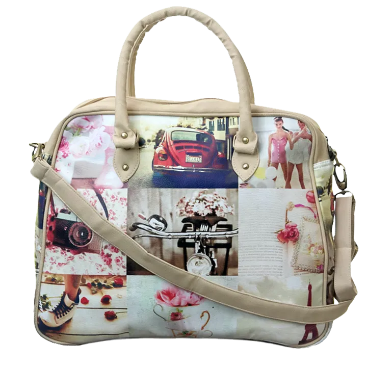 Pink Collage Travel Bag