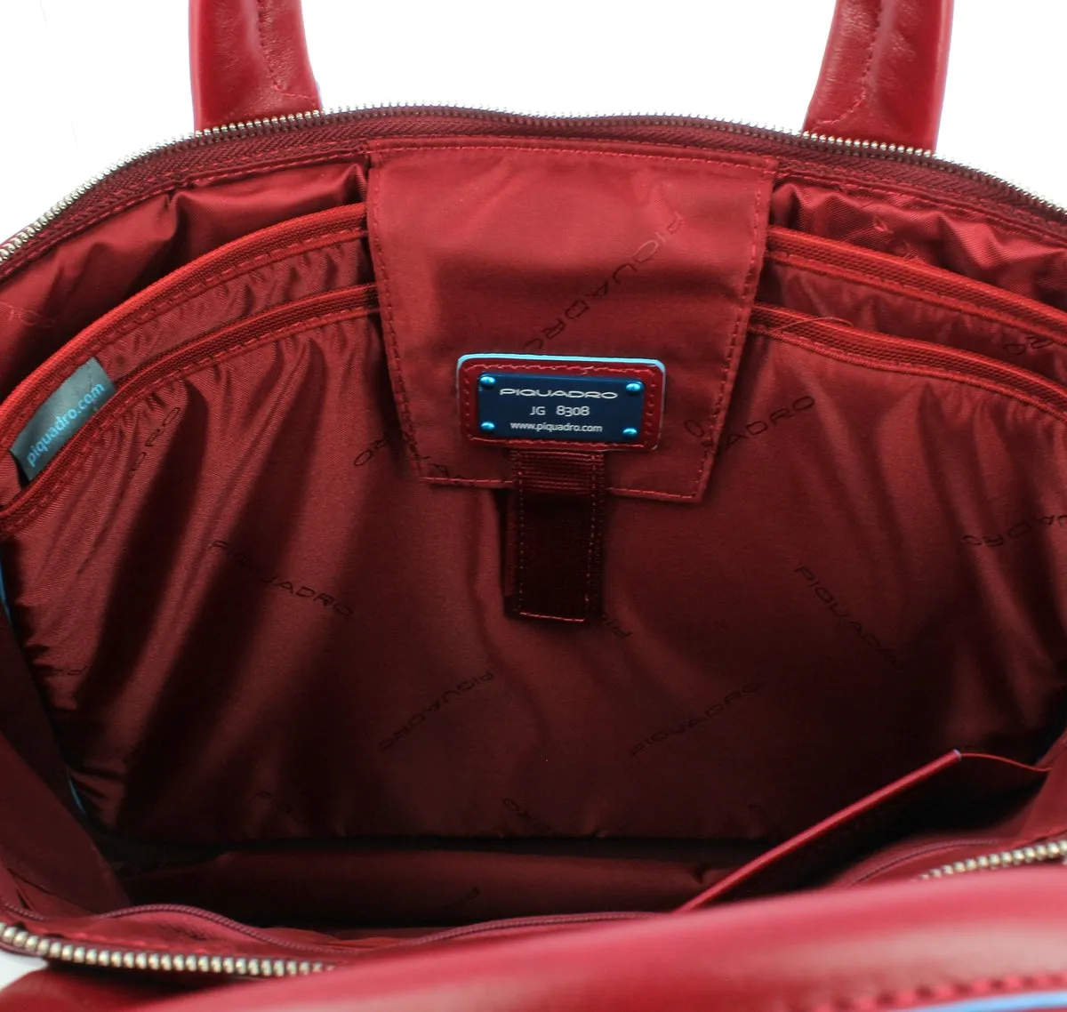Piquadro - Exp. Slim Briefcase Blue Square 15.6 - CA4021B2 - ROSSO