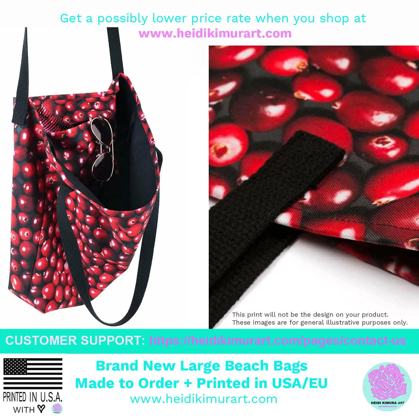 Star Tote Bag, Black Star Pattern White Unisex 16"x20" Large Beach Bag-Made in USA/EU