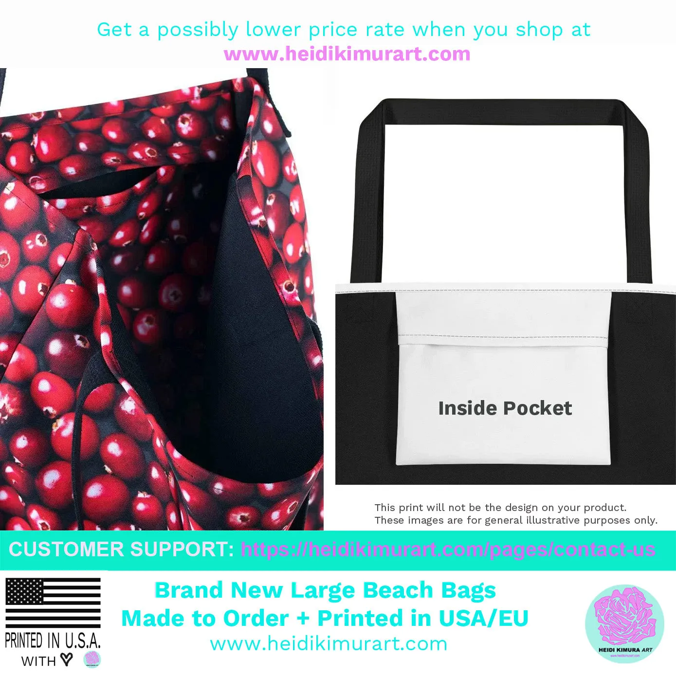 Star Tote Bag, Black Star Pattern White Unisex 16"x20" Large Beach Bag-Made in USA/EU