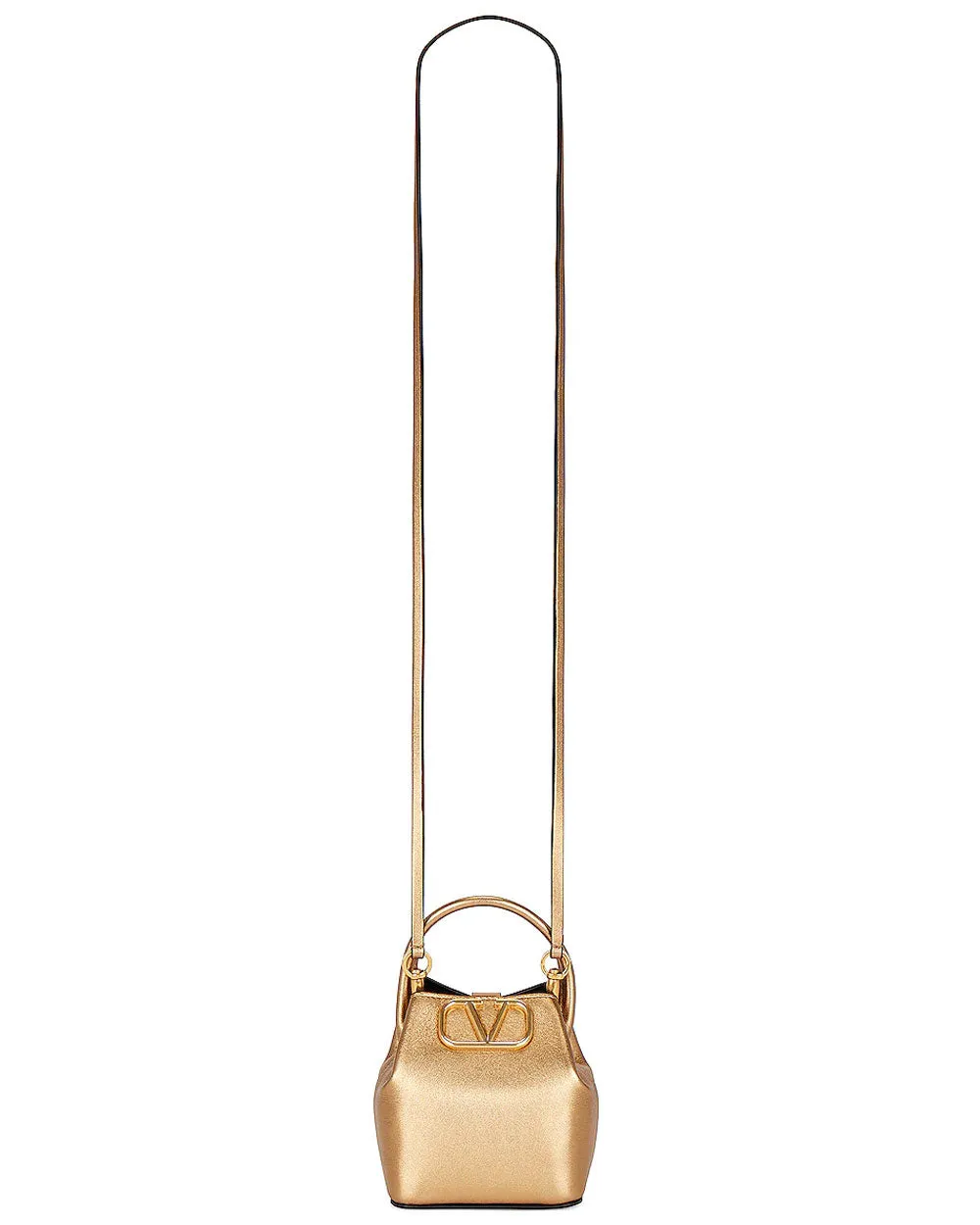 VLOGO Signature Mini Bucket Bag in Antique Brass